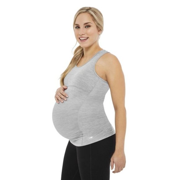 NWT Athletic Works Gray Racerback Maternity Tank Top S Heather Grey - Picture 2 of 12